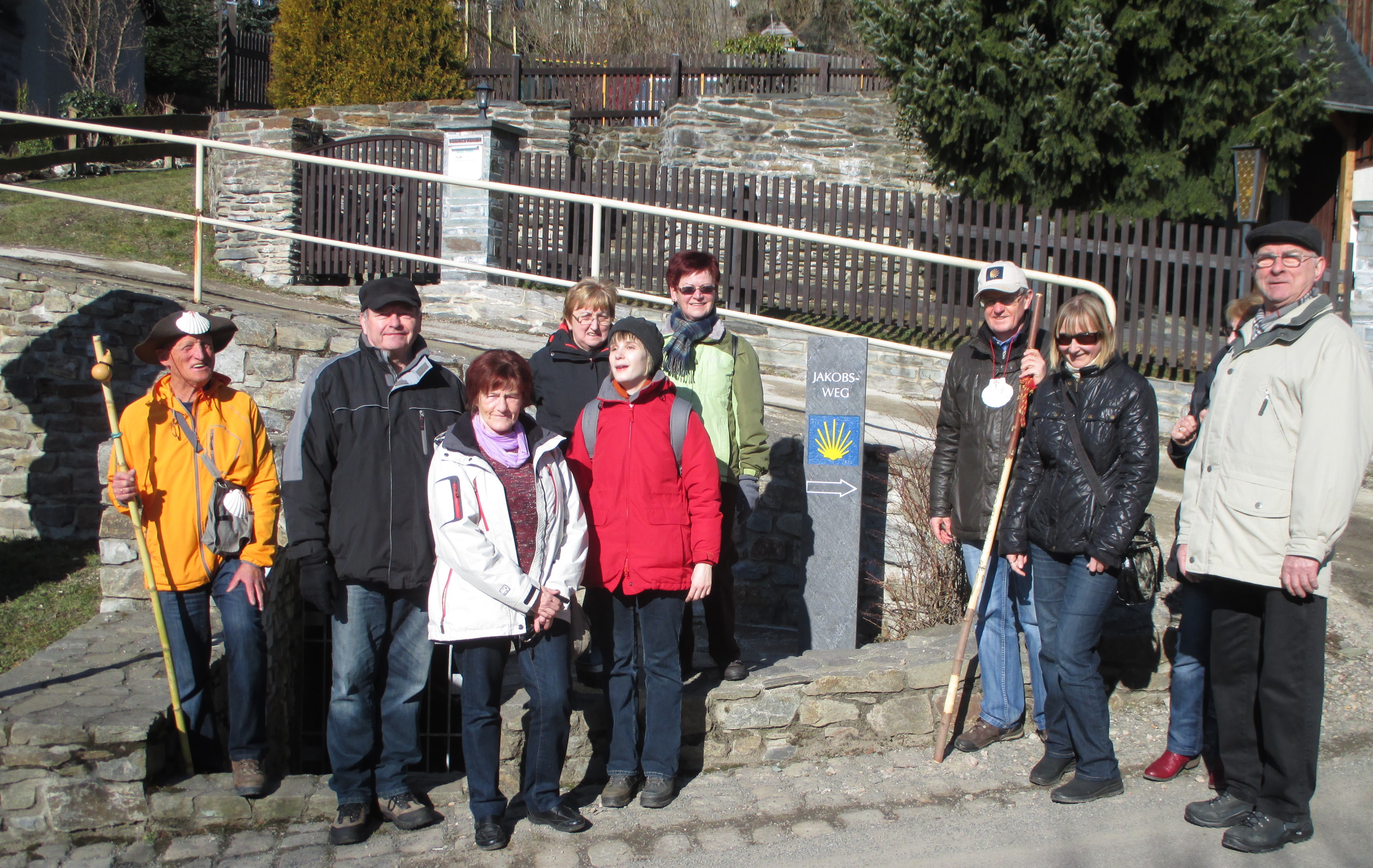 Wandern auf dem Jakobsweg Teilnehmer an der Wanderung